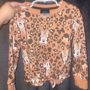 Girls Cheetah Disney Minnie Mouse Sweatshirt